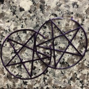 RARE!!! Pamela Love purple pentagram earrings